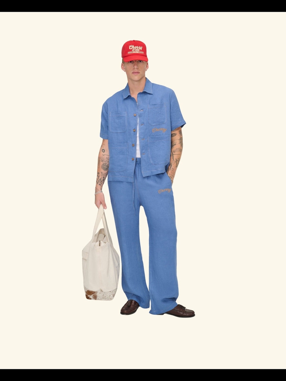 Linen Vacation Shirt (Faded Blue).